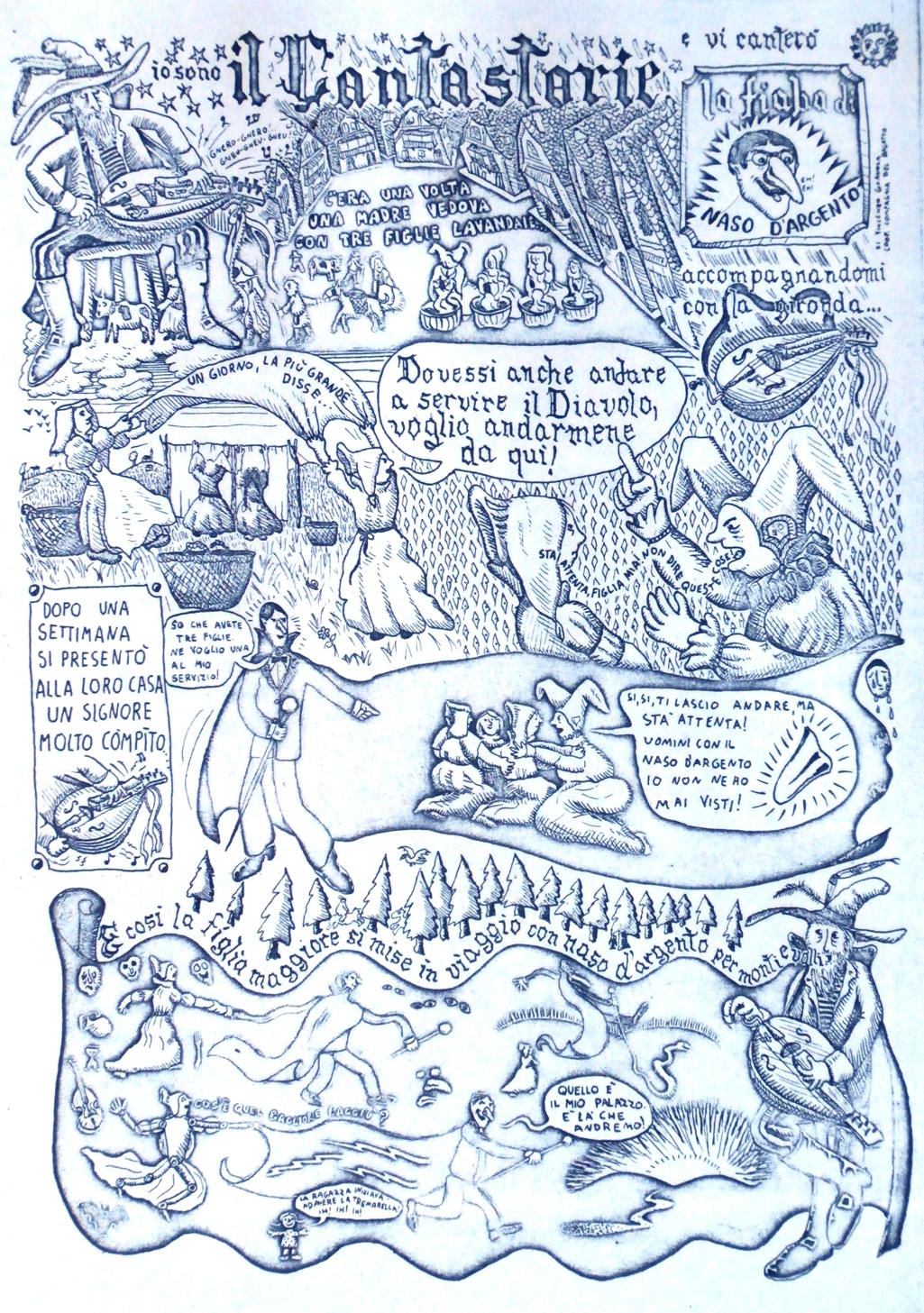 Laura Malaterra, teatro, teatro per ragazzi, Naso d'Argento, Daniela Cerrato, Vincenzo Gioanola, Adriana Rinaldi, Viviana Vitelli, Compagnia del Bagatto, spettacolo per ragazzi con burattini maschere attori e ombre cinesi, tratto da una fiaba popolare italiana