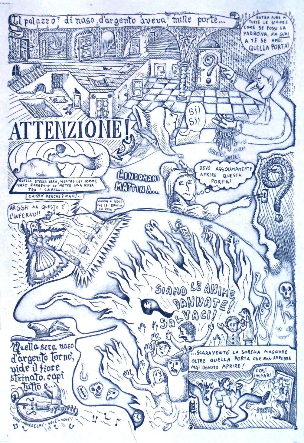 Laura Malaterra, teatro, teatro per ragazzi, Naso d'Argento, Daniela Cerrato, Vincenzo Gioanola, Adriana Rinaldi, Viviana Vitelli, Compagnia del Bagatto, spettacolo per ragazzi con burattini maschere attori e ombre cinesi, tratto da una fiaba popolare italiana