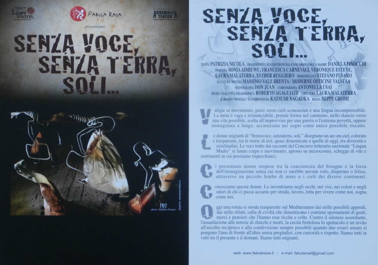 Laura Malaterra, teatro, Senza voce senza terra soli, Lingua Madre, Fabula Rasa, Daniela Finocchi, Patrizia Nicola, Sonia, Aimiuwu, Francesca Carnevali, Veronique Esteve, Esther Ruggiero